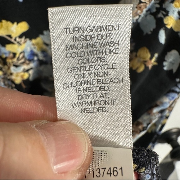 J. Jill size small tiered front tunic, black floral, cotton blend - Picture 5 of 11